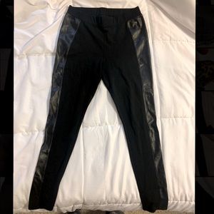 NWOT Pull-On Black Dressy Stretch Ponte Pants Nordstrom M Leather Zippers